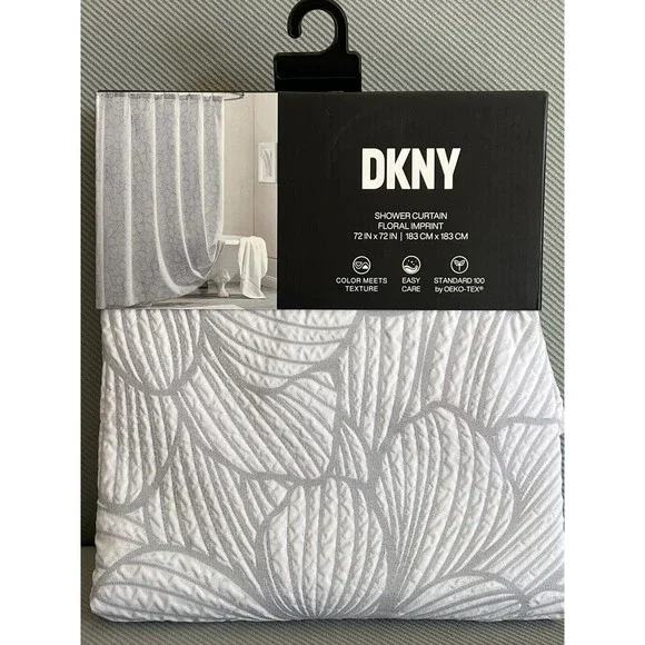 dkny white textured curtains